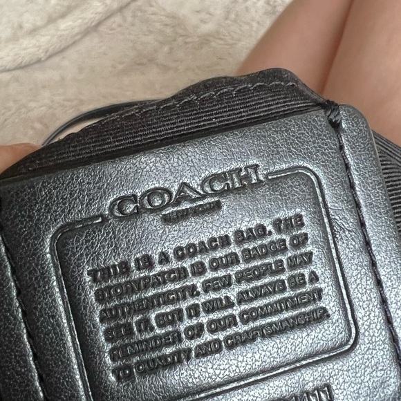 Coach- Black Pebbled Leather Crossbody - Picture 8 of 9